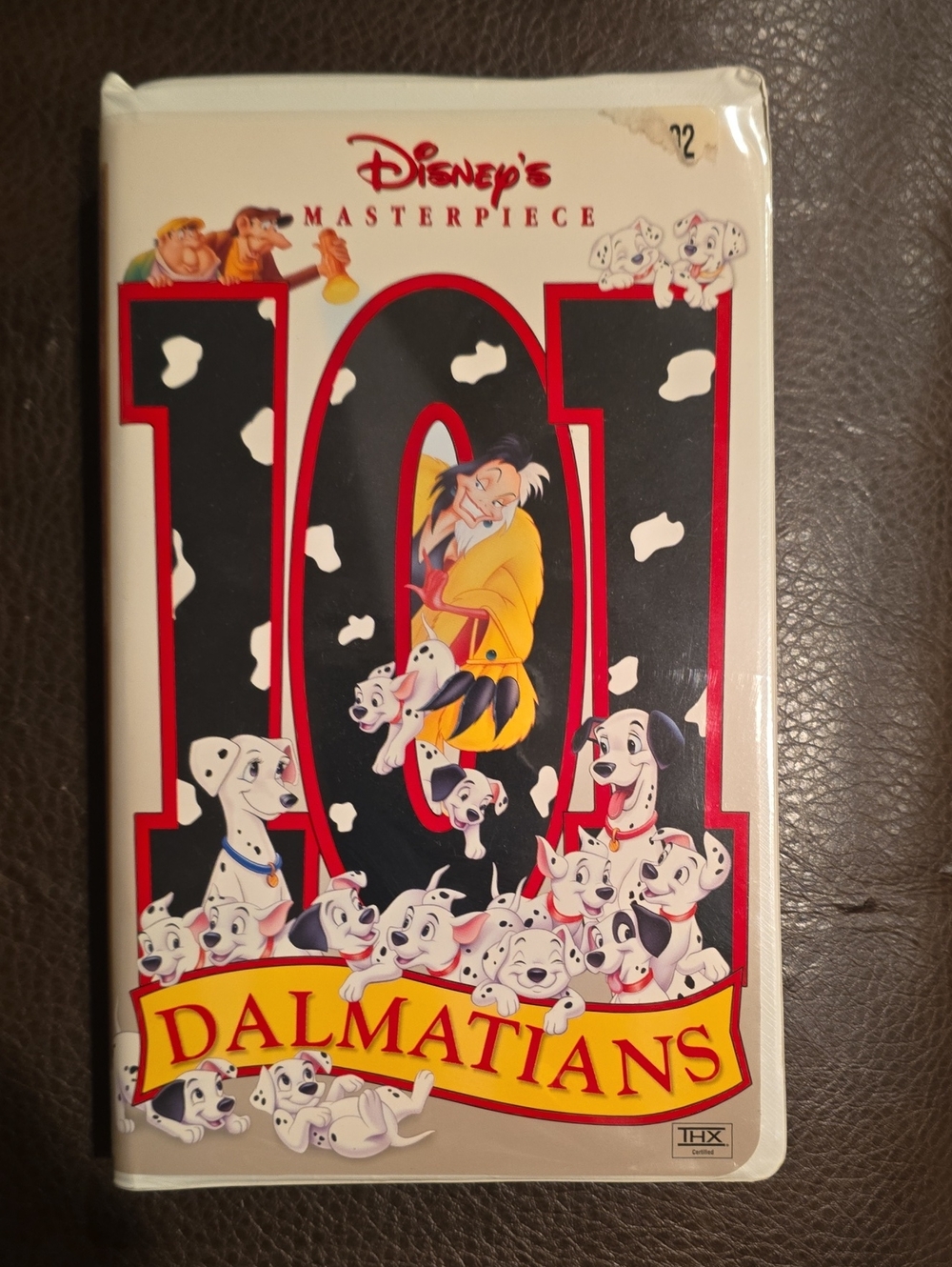 Disney 101 Dalmatians VHS Tape Red & Black